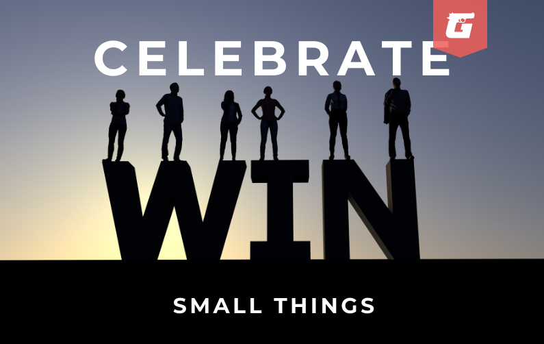 Celebrate the small things – a symbolic image of enjoying progress step by step, showing how tiny wins bring happiness and strength